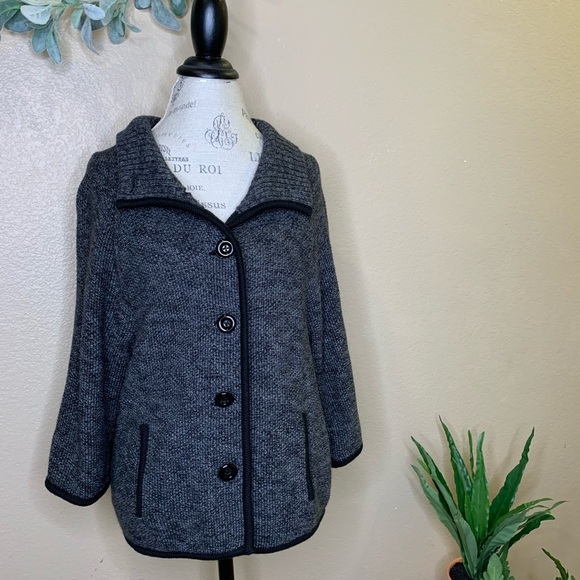 Ann Taylor: Buttoned Up Collared Cardigan - Picture 1 of 8